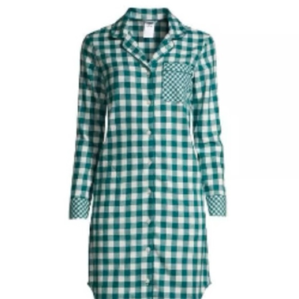 Lands End Draper James Gingham Flannel Nightgown